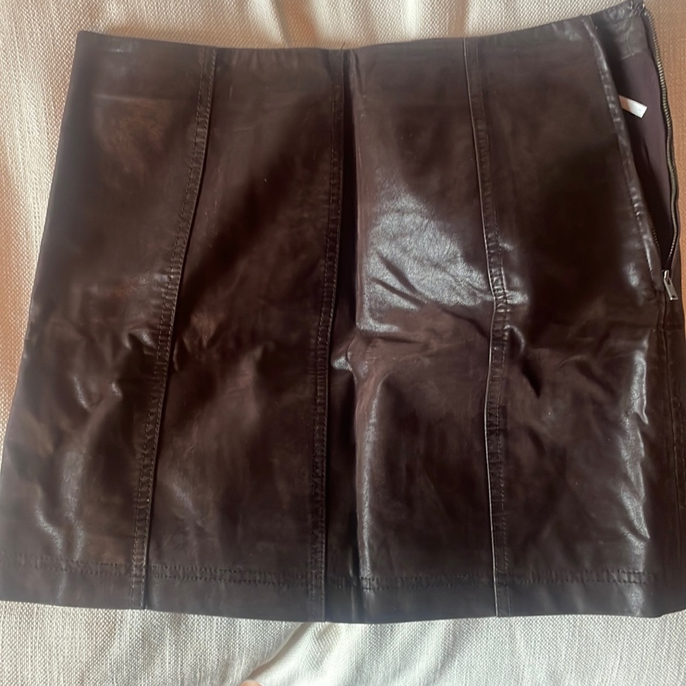Free People Mini Vegan Suede Skirt